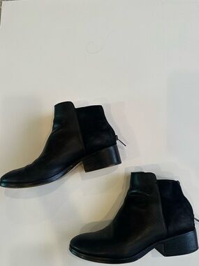 Cole Haan Black Leather & Suede Ankle Booties